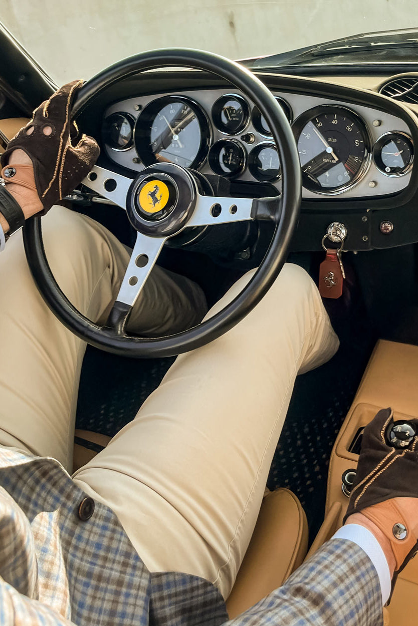 Ferrari brown driving gloves