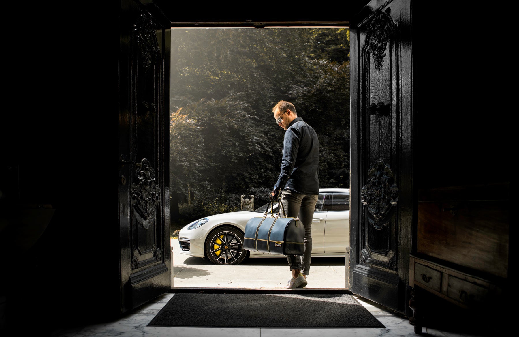 Porsche men's leather Italian driving gloves