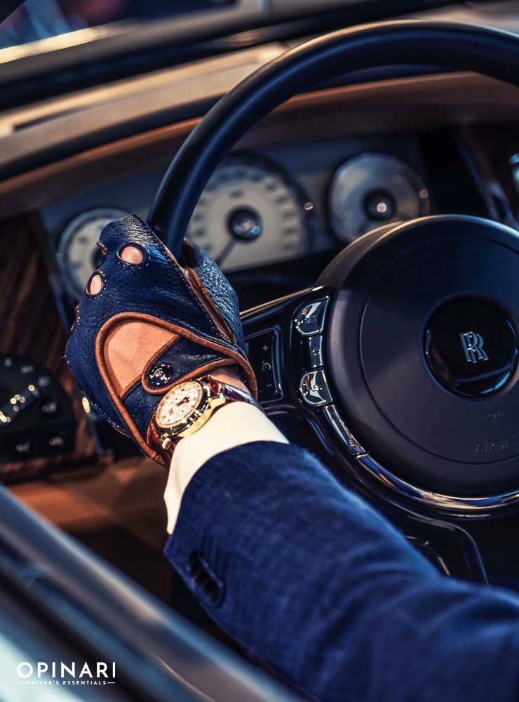Blu notte blue driving gloves - Opinari - Driver's Essentials