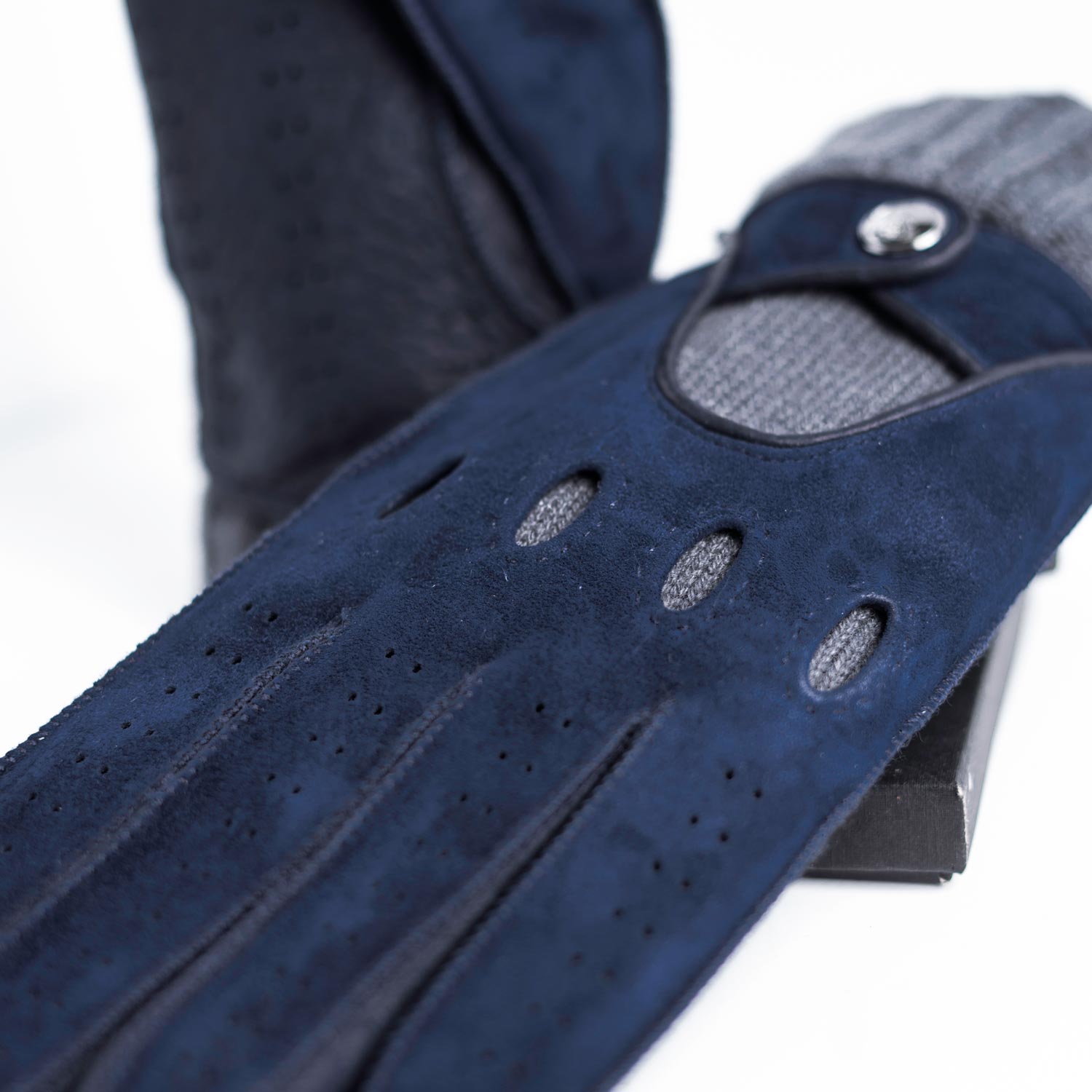 Blue suede winter men driving Gloves - Opinari - Driver's Essentials