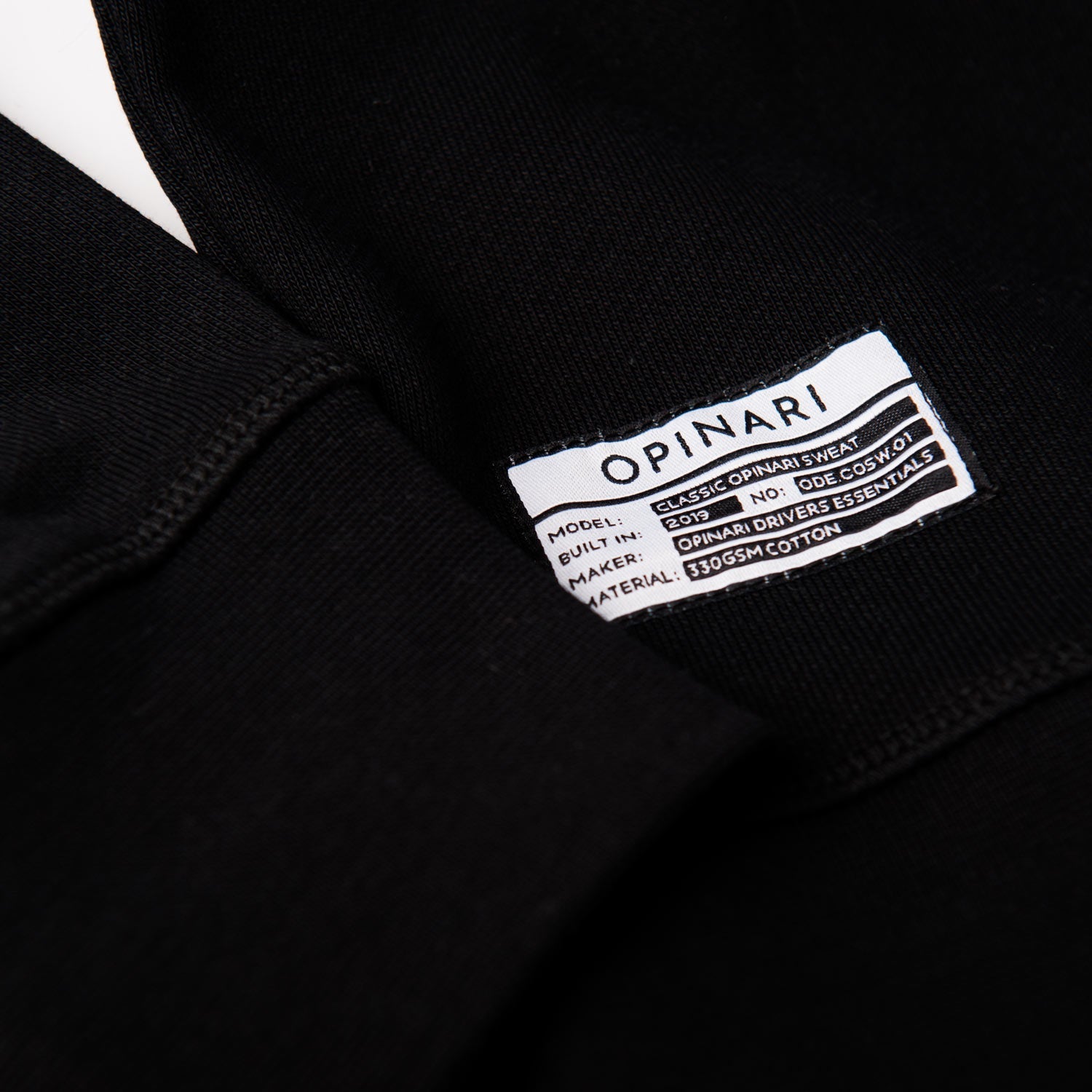 Classic sweat black on black - Opinari - Driver's Essentials