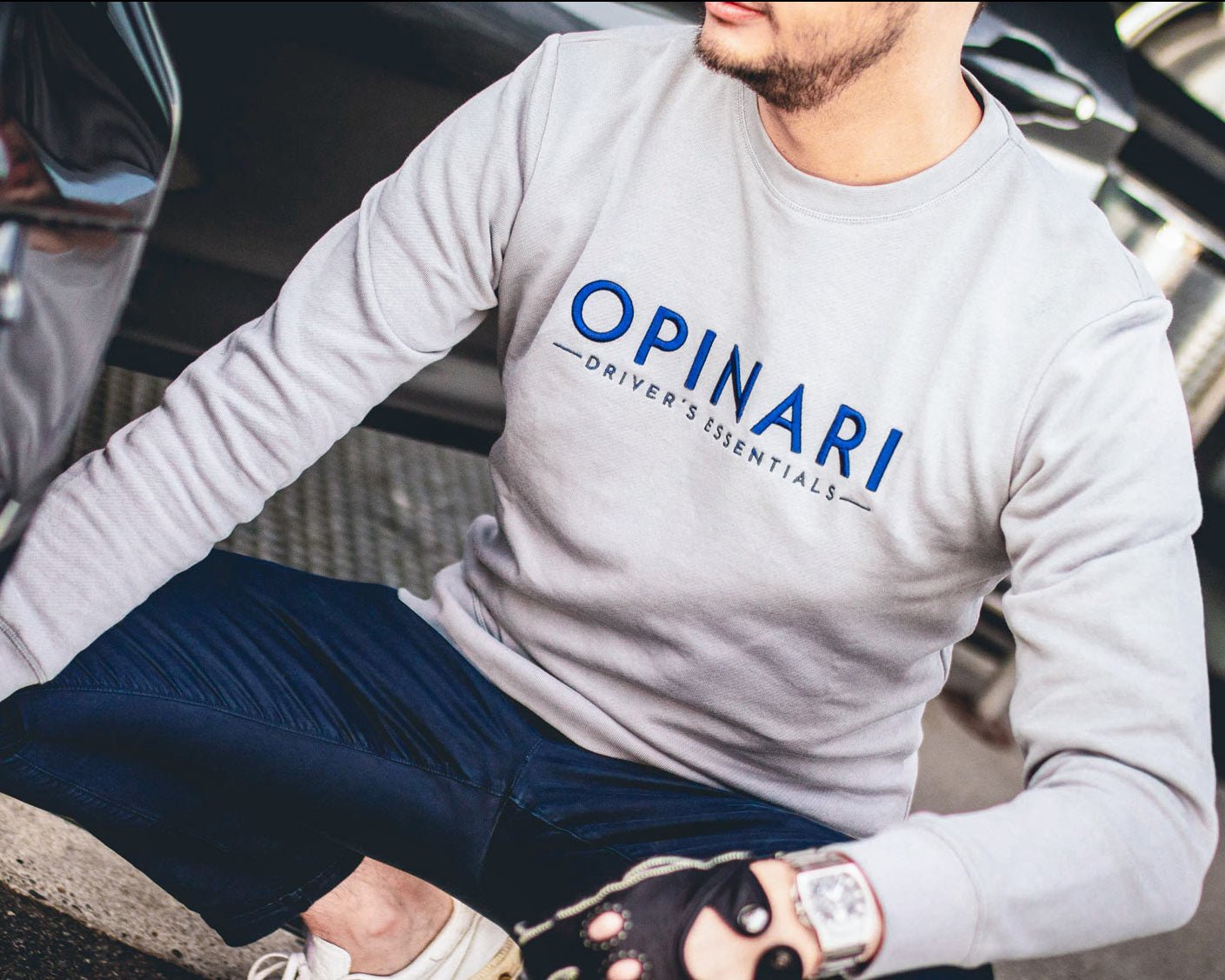 Classic sweat blue on grey - Opinari - Driver's Essentials