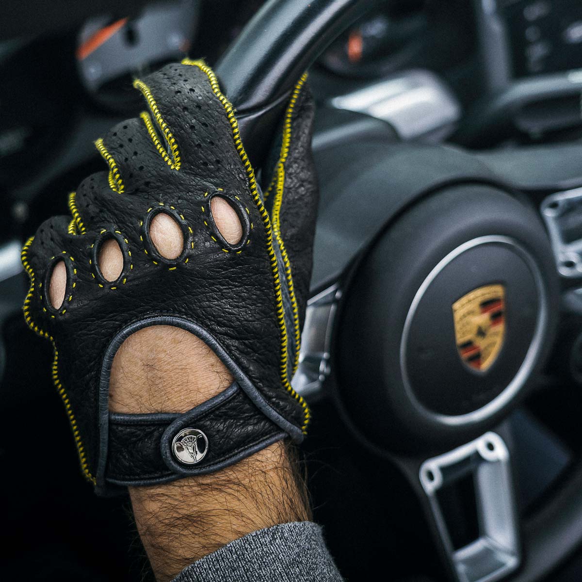 Porsche Yellow driving gloves - Opinari - Driver's Essentials