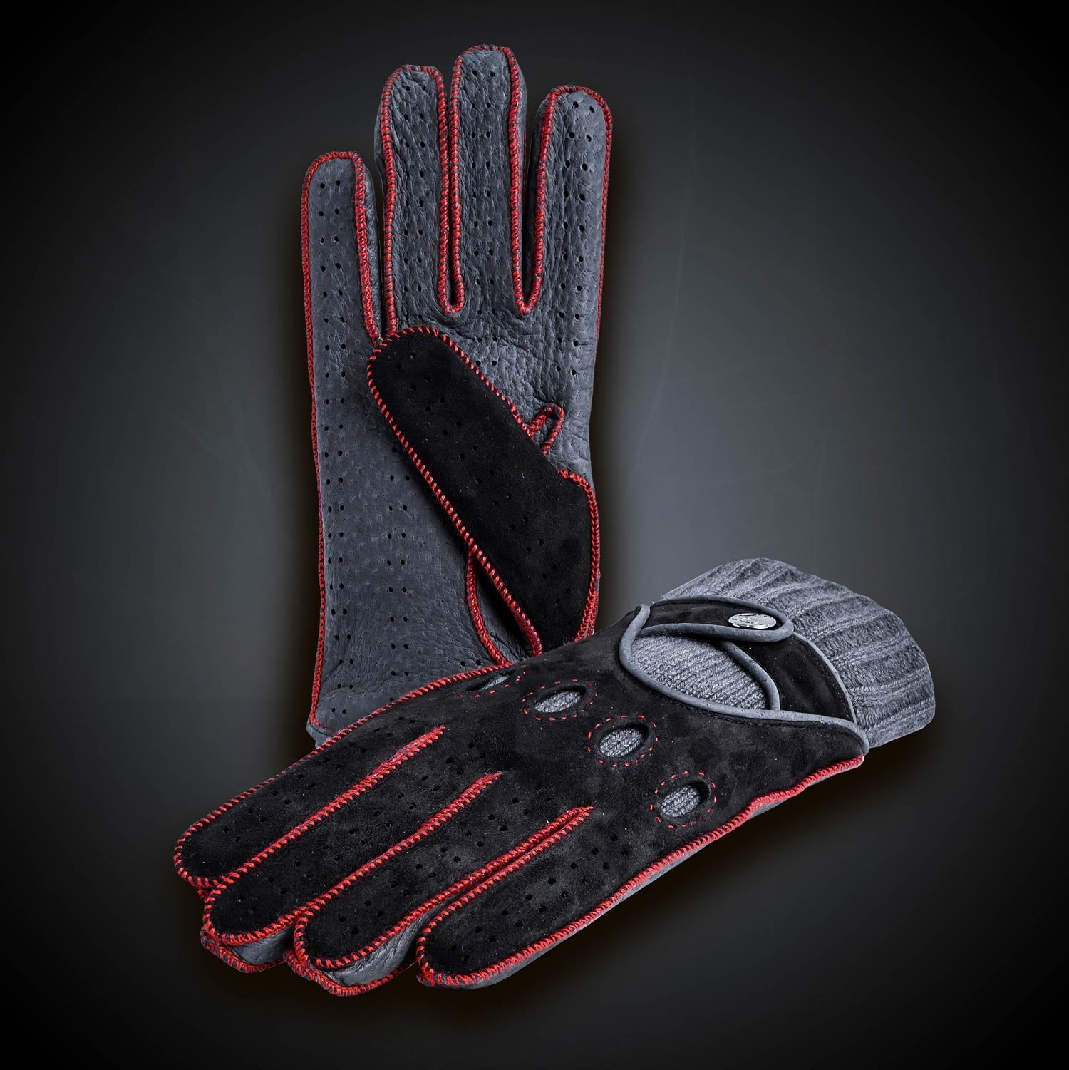 Itala Rosso red winter driving gloves