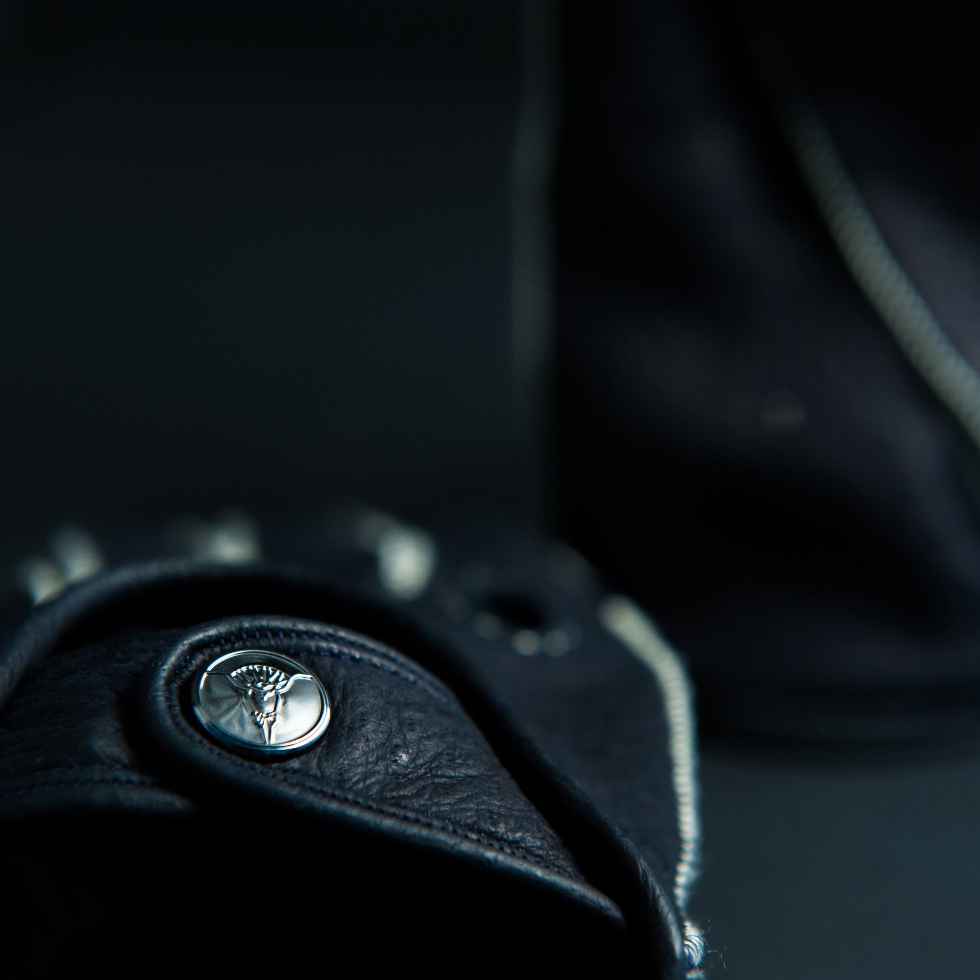 Blue white leather driving gloves