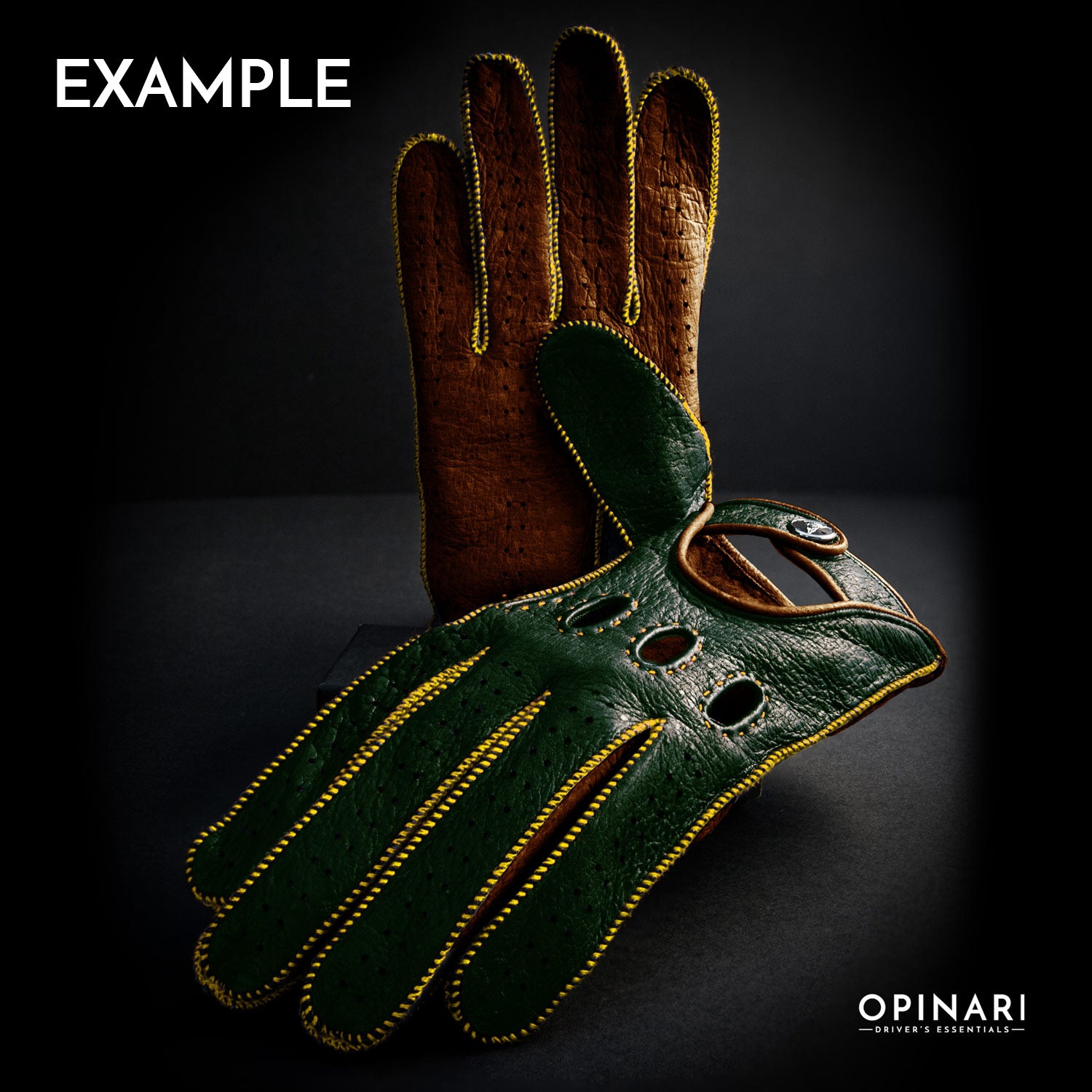 Custom made italian leather driving gloves