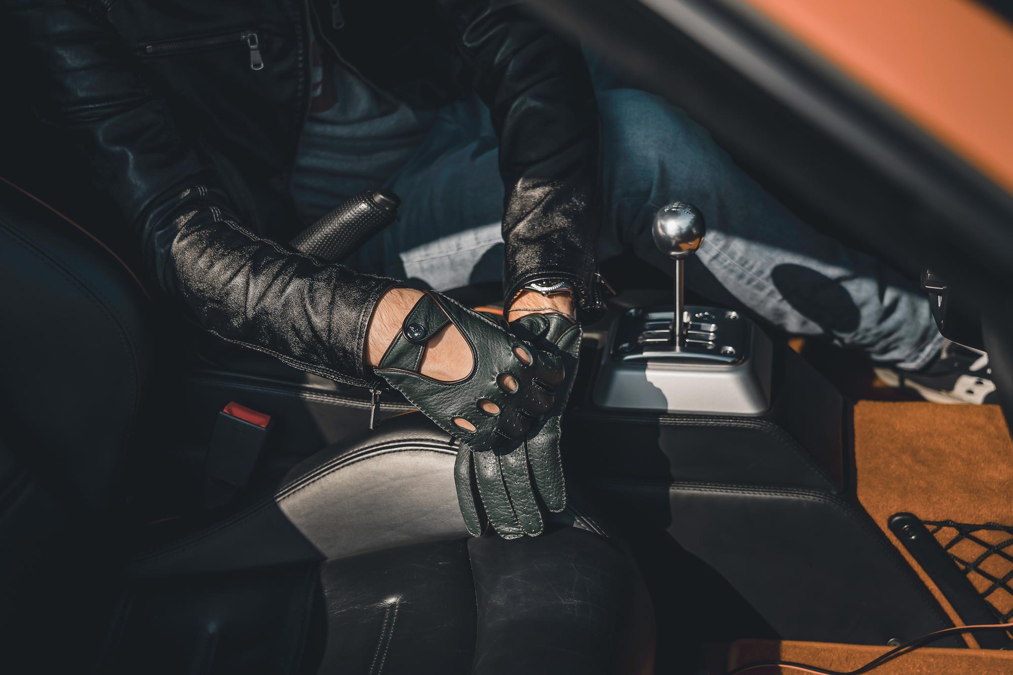 Ferrari men's leather Italian driving gloves