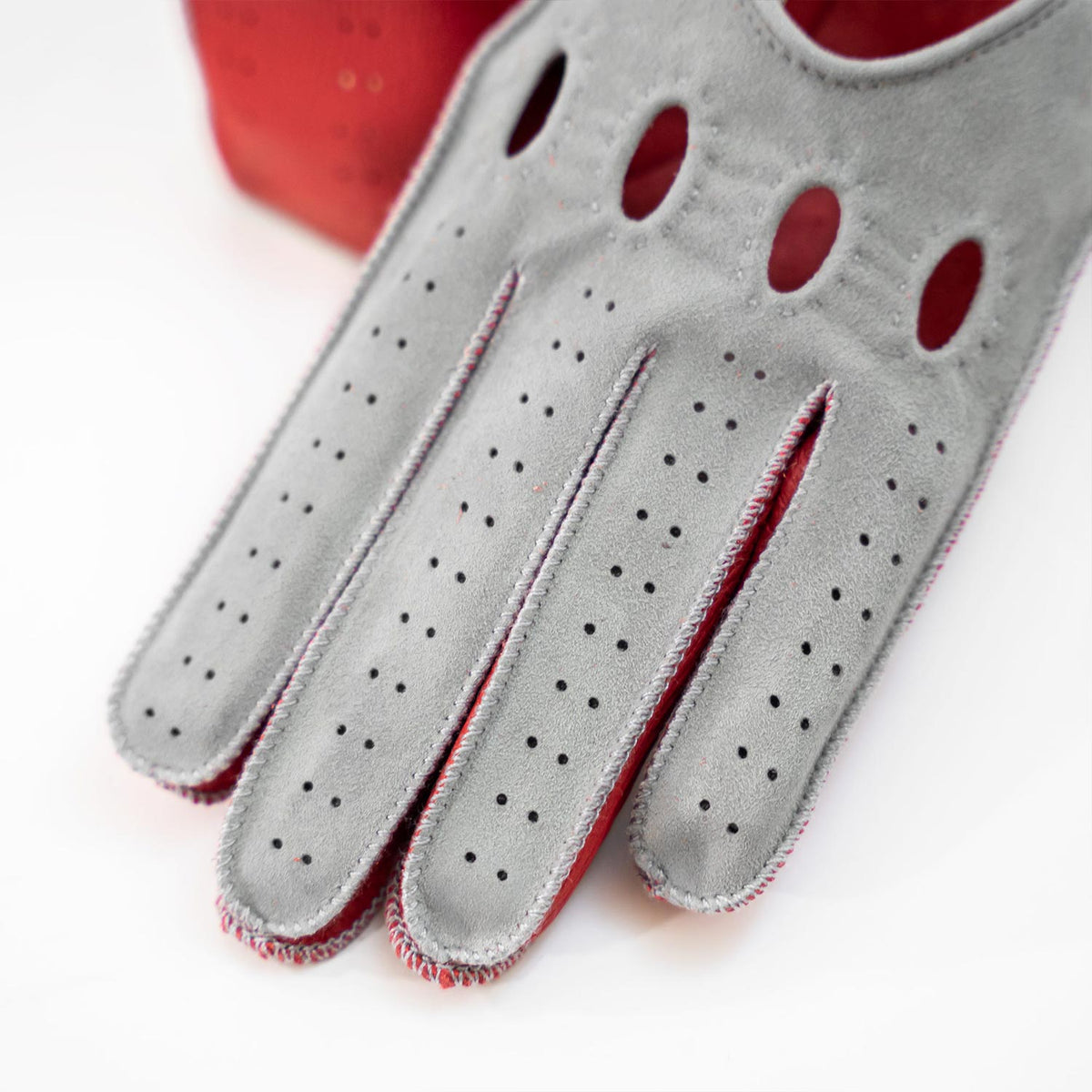 Silver arrows grey suedè driving gloves