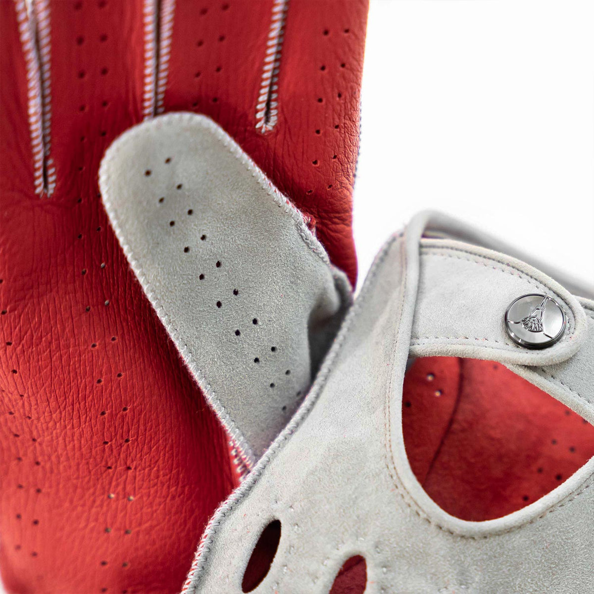 Silver arrows grey suedè driving gloves