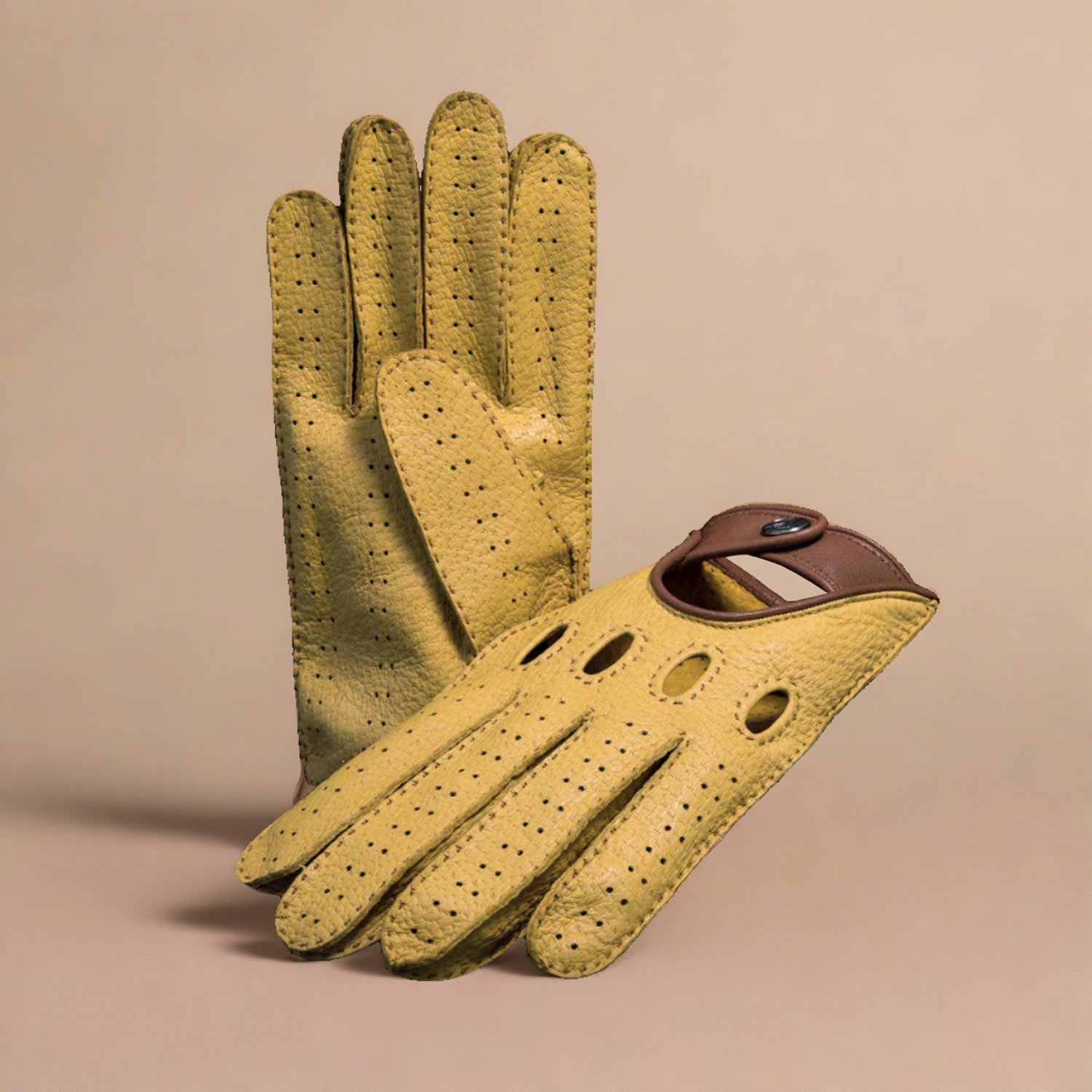 Yellow bird driving gloves