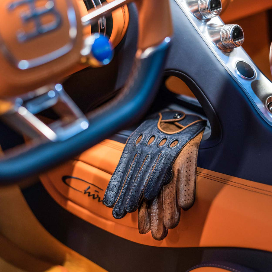 Blu notte blue brown driving gloves - Opinari - Driver's Essentials