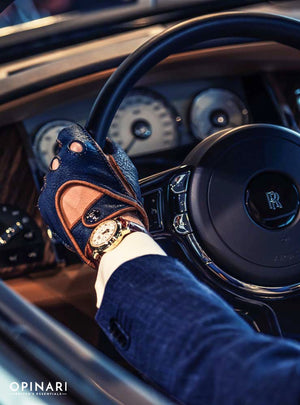 Blu notte blue driving gloves - Opinari - Driver's Essentials