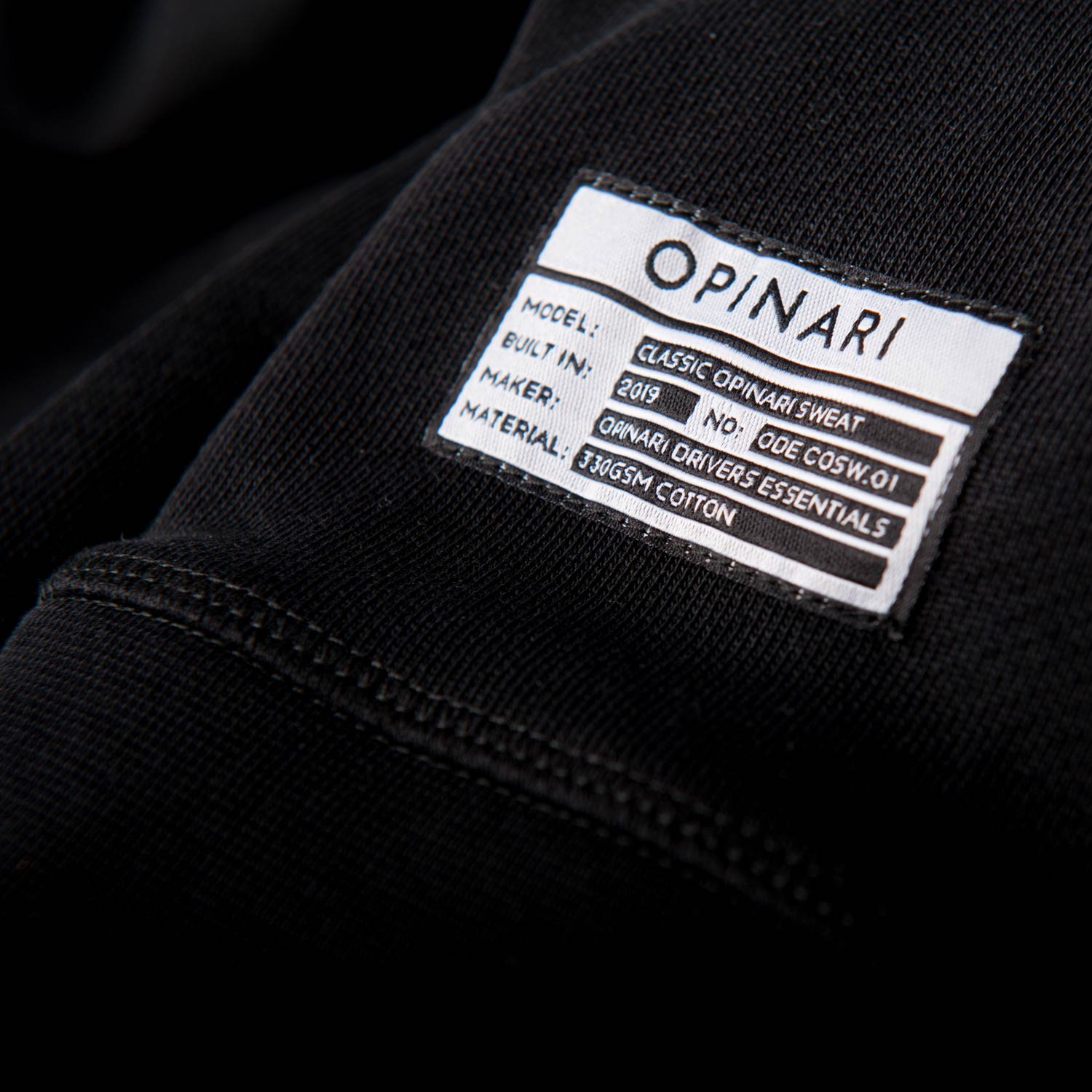 Classic sweat grey on black - Opinari - Driver's Essentials