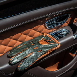 Brown Green bentley driving gloves - Opinari - Driver's Essentials
