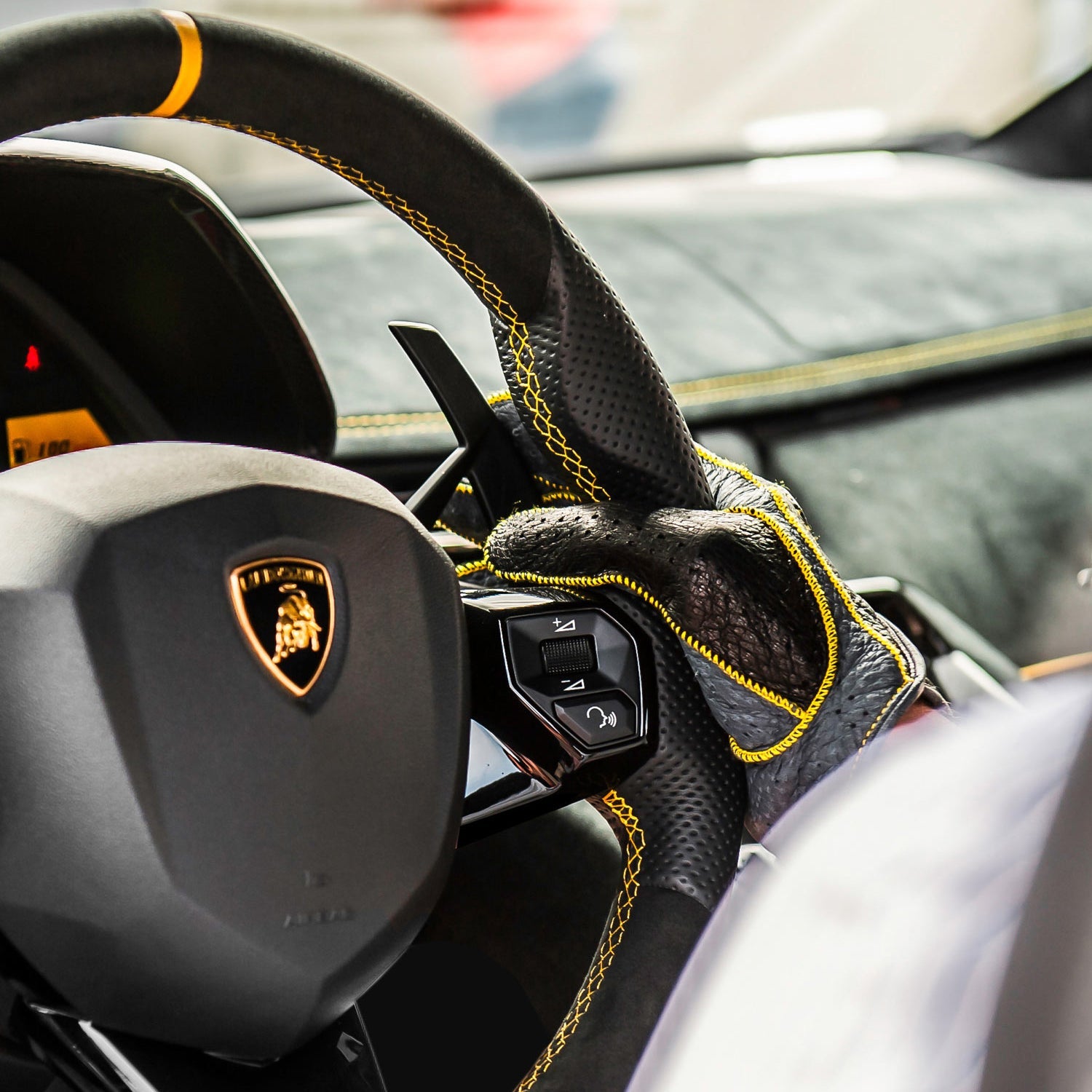 Lamborghini yellow driving gloves - Opinari - Driver's Essentials