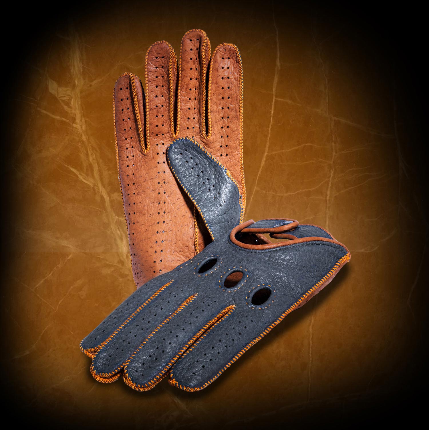 GULF inspired driving gloves - made on request