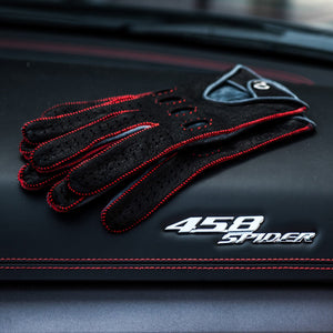 Red black Ferrari driving gloves - Opinari - Driver's Essentials